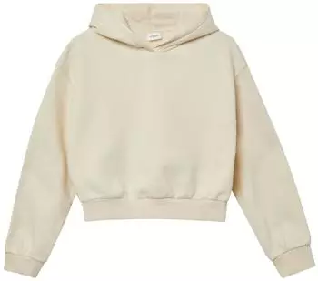 s.Oliver Kuscheliger cropped Oversize Hoodie mit Print / Beige 2173429.04D2.