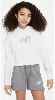 Nike Air French Terry Crop Hoodie (DM8372) white/crimson bliss/worn blue