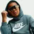 Nike Ältere Kinder (Mädchen) French Terry Cropped Hoodie Sportswear Club (FD2988) mineral slate/white