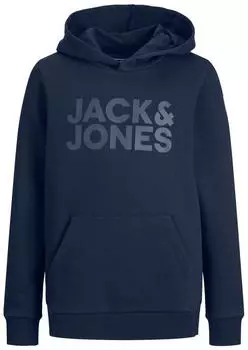 Jack & Jones Corp Logo Hood Large Print (12152841) navy blazer