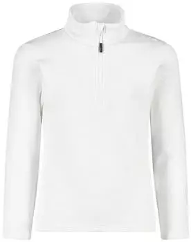 CMP Mädchen Stretch Performance Stehkragenshirt mit kurzem Reißverschluss (39E2245) bianco