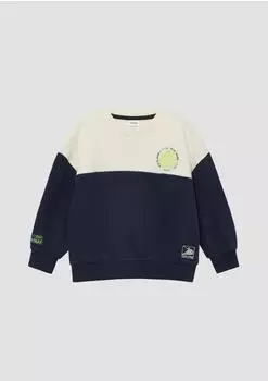 s.Oliver Unisex Sweatshirt mit Rippb&uuml;ndchen und Print (2175812) blau/wei&szlig;