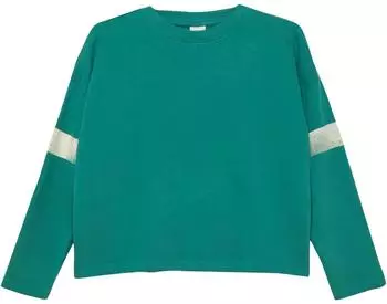 s.Oliver Unisex Sweatshirt mit Rippb&uuml;ndchen und Print (2160639) gr&uuml;n/wei&szlig;