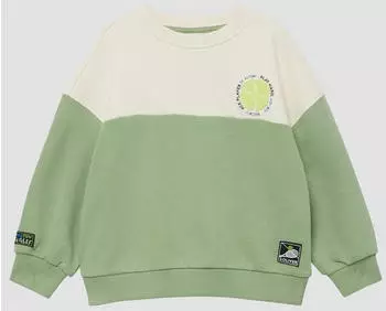s.Oliver Unisex Sweatshirt mit Rippbündchen und Print (2175812) grün/creme
