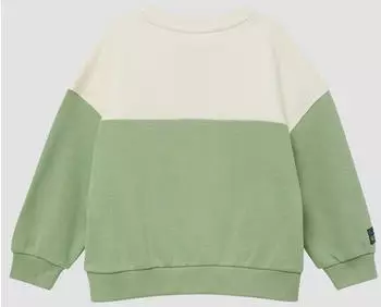 s.Oliver Unisex Sweatshirt mit Rippbündchen und Print (2175812) grün/creme – s.Oliver Sweatshirt mit Rippbündchen – bequemer Begleiter für aktive Kinder