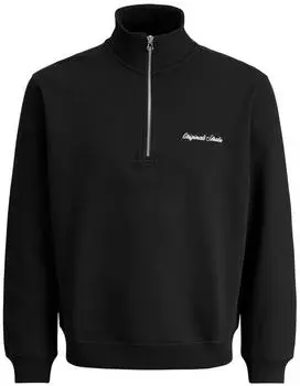 Jack & Jones Jorvesterbro Sweat Quarter Zip schwarz/wei&szlig;