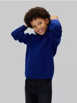 Calvin Klein Rib Knit Hoodie Strickpullover (IB0IB02577) royal blau