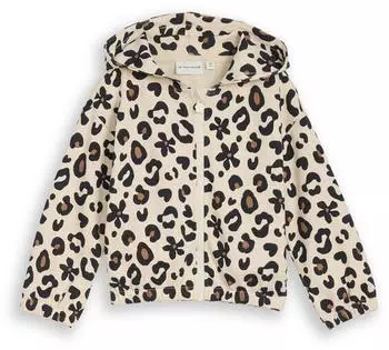 Tom Tailor Sweatjacke mit All-Over Print wei&szlig;
