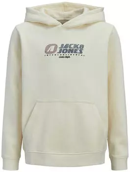 Jack & Jones JCOTIER Front Print Sweat Hood Kapuzensweatshirt (12288727) sweet corn