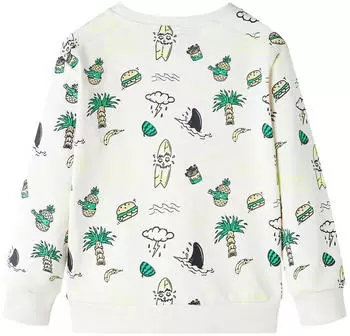 vidaXL Kids Sweatshirt Rundhals Langarm (12591) helles ecru