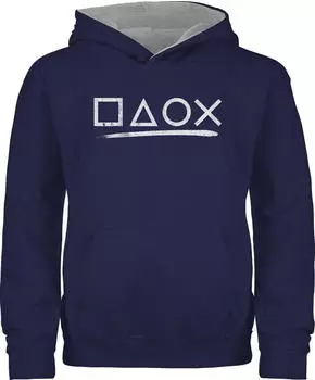 Shirtracer Gamer Kids Hoodie (PV-57954062) navy blau/grau meliert