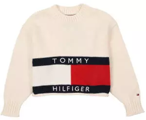 Tommy Hilfiger Kids Strickpullover mit Rundhalsausschnitt (THSc1r8002000005) ivory silk/marine/rot/weiß