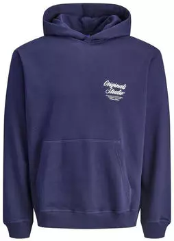 Jack & Jones Jornorrebro Typo Back Sweat Hood SN JNR Kapuzensweatshirt Relaxed Fit (12284069) ocean cavern