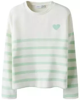 Name It NKFLINE LS KNIT PS NOOS Strickpullover Regular Fit (13245161) gossamer green/wei&szlig;