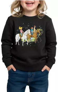 spreadshirt Bibi Und Tina Ausritt Mit Alexander Falkenstein Kinder Premium Langarmshirt schwarz
