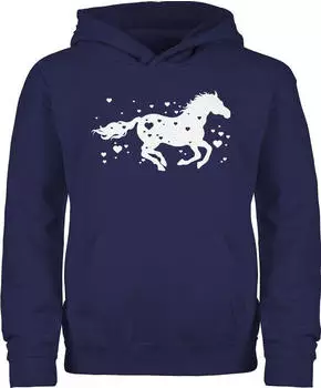 Shirtracer Kids Hoodie mit Pferdemotiv (PV-59421127) navy blau