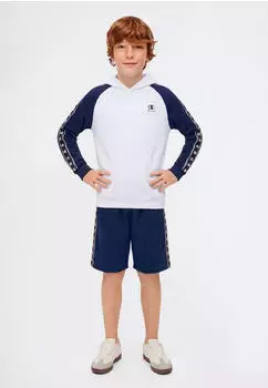 Champion Sports-inspired Terry Hoodie with Tape Detailing Regular Fit (26457041) wht/nava