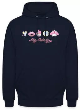spreadshirt My Melody Mit Flat Und Gebäckstücken Kinder Premium Hoodie (D349443265P654-35429-app1269-size88) navy