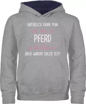 Shirtracer Kids Hoodie mit Kapuze (PV-56894833) grau meliert/navy blau