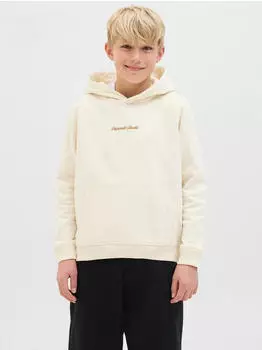 Jack & Jones Jornorrebro Emb Sweat Hood Noos Jnr Kapuzensweatshirt in lockerer Passform (12284062) antique white/pueblo/wollwei&szlig;