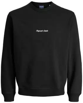 Jack & Jones JORNORREBRO EMB SWEAT CREW NOOS JNR Sweatshirt Loose Fit schwarz/wei&szlig;