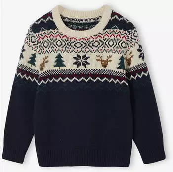 Vertbaudet Jacquard Pullover marine