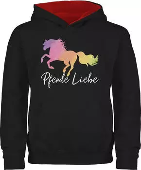 Shirtracer Kinder Hoodie mit Pferde-Motiv (PV-63816434) schwarz/rot