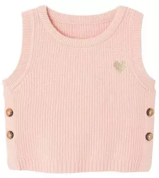 Vertbaudet Pullunder mit Herz-Stickerei und seitlicher Knopfleiste (341017845) pudrig rosa
