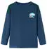 vidaXL Kids Sweatshirt Waffelmuster Landschaft Lange Ärmel Rundhals blau