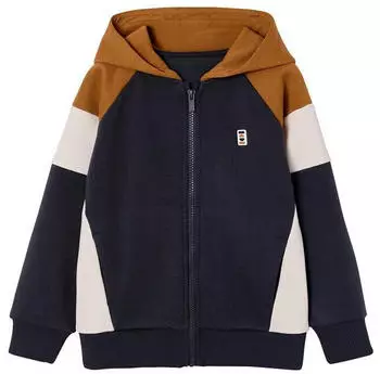 Vertbaudet Boys Colorblock Kapuzensweatjacke ocker
