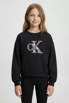 Calvin Klein Glitter Monologo CN Sweatshirt (97141245) ck schwarz