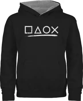 Shirtracer Gamer Kids Hoodie schwarz/grau meliert