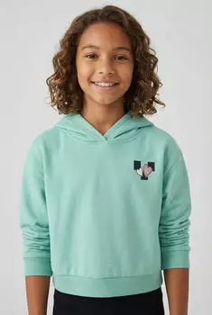 Name It NKFTARA LS Crop RLX SWE Kapuzensweatshirt Relaxed Fit (13252322) pool blue