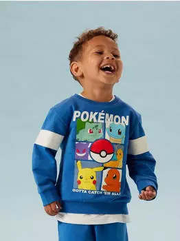 Name It NMMJUSSY POKEMON NREG Sweatshirt dunkelblau/gr&uuml;n/rot/wei&szlig;