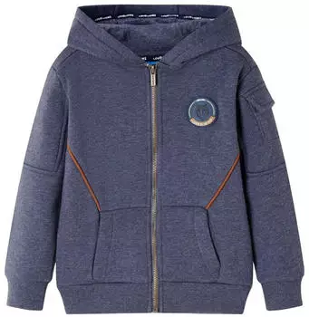 vidaXL Kinder Zip-Up Hoodie (12950) dunkelblau melange