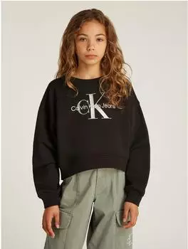 Calvin Klein Glitter Monologo CN Sweatshirt (IG0IG02823) ck black