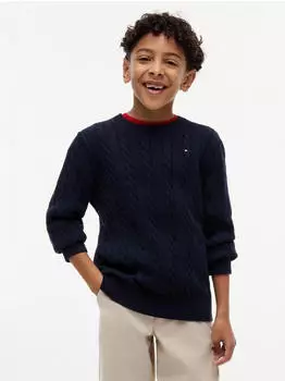 Tommy Hilfiger Cotton Cable Sweater KB0KB09753 Pullover dark night navy