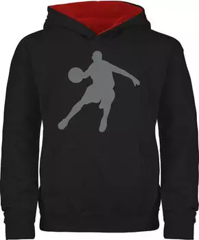 Shirtracer Basketball Player Kids Hoodie (PV-55439043) schwarz/rot