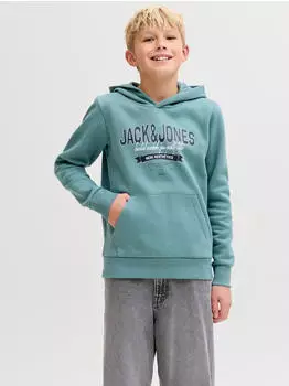 Jack & Jones Jjari Branding Sweat Hood Kapuzenpullover (12279744) mineral blau