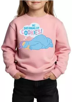spreadshirt Sesamstraße Krümelmonster Naschen Kinder Premium Pullover rosa