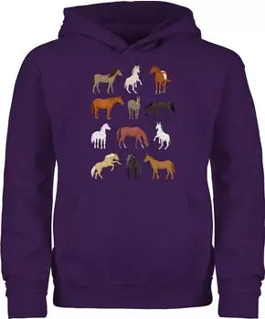Shirtracer Kids Hoodie Pferd mit Blumen (PV-67089815) lila