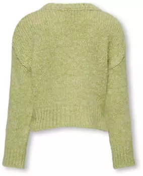 Only KOGMARIE LS O-Neck Short Knit Pullover celery green
