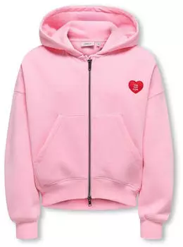 Only Kogevisa L/S Zip Hood Oversized Sweatshirt (15359970) romance rose