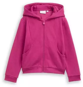 Tom Tailor Sweatjacke mit Print Oversize smooth magenta