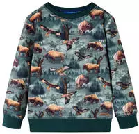 vidaXL Kinder-Sweatshirt Dunkelgr&uuml;n 92