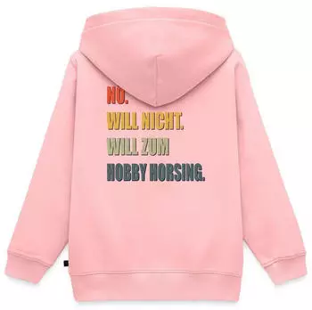 spreadshirt Nö Will Nicht Will Zum Hobby Horsing Kinder Premium Organic Zip Hoodie (D351976153P678) rosa