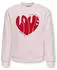 Only KOGLOVELY LIFE LS BOXY PRINTED SWT Sweatshirt Boxy Fit (76278354) barely pink print:love