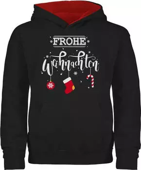 Shirtracer Merry Christmas Kids Hoodie schwarz/rot
