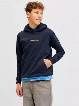 Jack & Jones JORNORREBRO EMB SWEAT HOOD NOOS JNR Kapuzensweatshirt Loose Fit (12284062) sky captain/dunkelblau/apricot