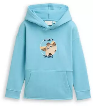 Tom Tailor Hoodie mit Elch-Frontprint und R&uuml;ckenprint f&uuml;r Kids (1048537) elixir blue